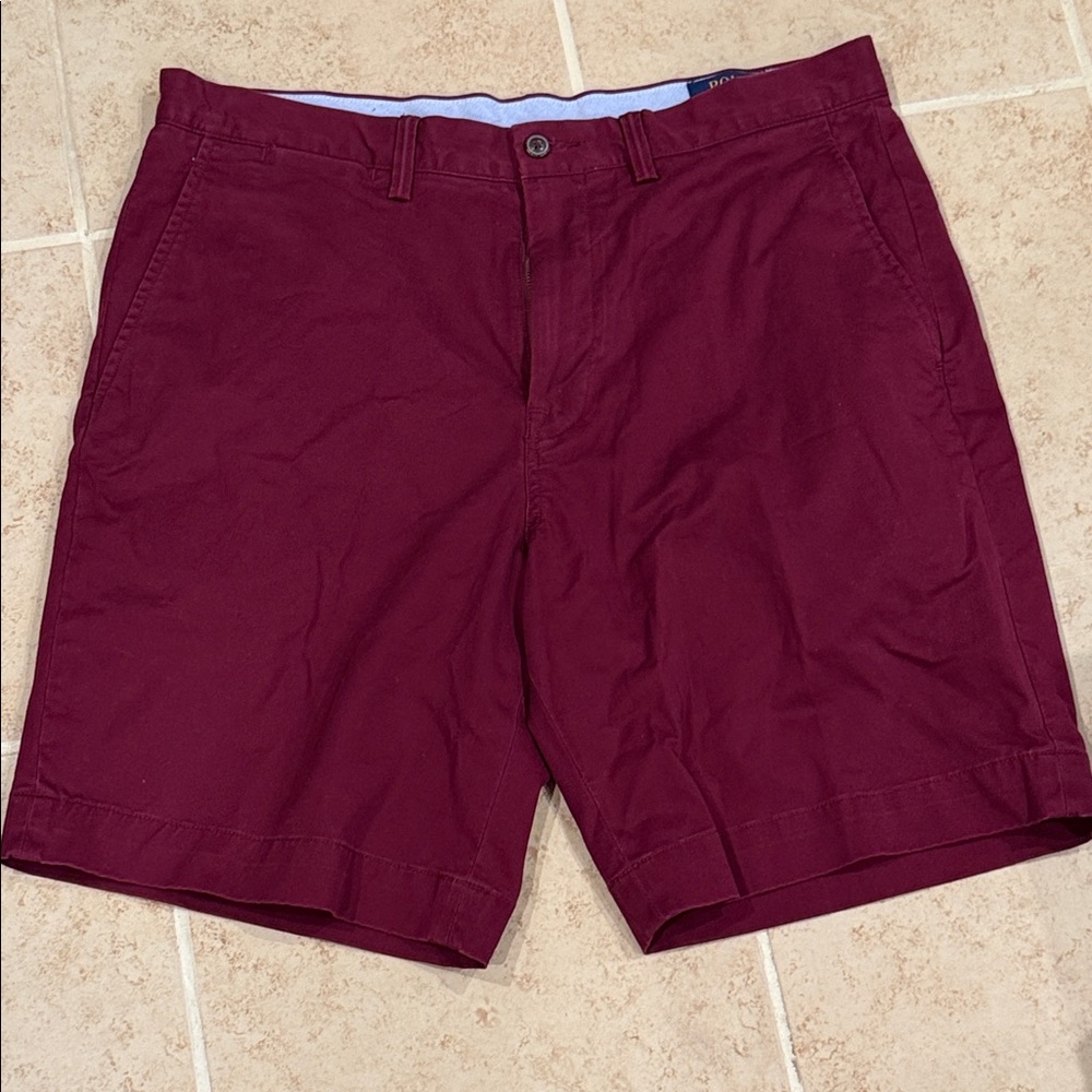 Polo Ralph Lauren Men's Dark Burgundy Flat Front Shorts